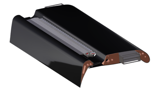 CAD Darstellung des Windkanalmodells mit eingebauten Lippensegmenten