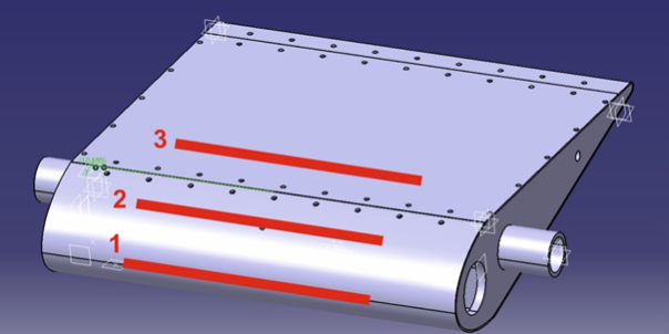 sence4ice1 Versuchsprofil mit drei Messkanälen (rot)