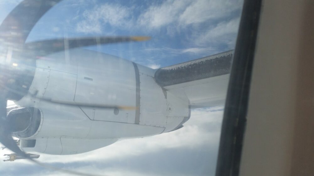 Blink vom Flugzeuginneren auf Versuchsaufbau