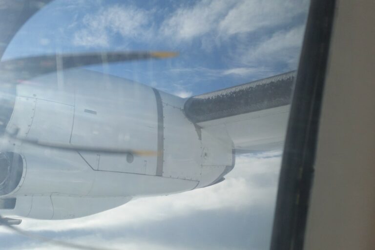 Blink vom Flugzeuginneren auf Versuchsaufbau